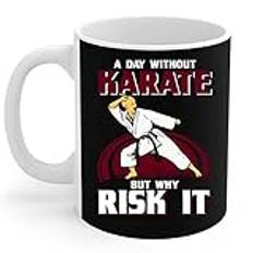 Karate Lover – Kyokushin karate kampsport en dag utan karate kaffemugg resemugg modern tekopp färgglad tekopp nyhet present till födelsedagar årsdag firande kontor 330 ml