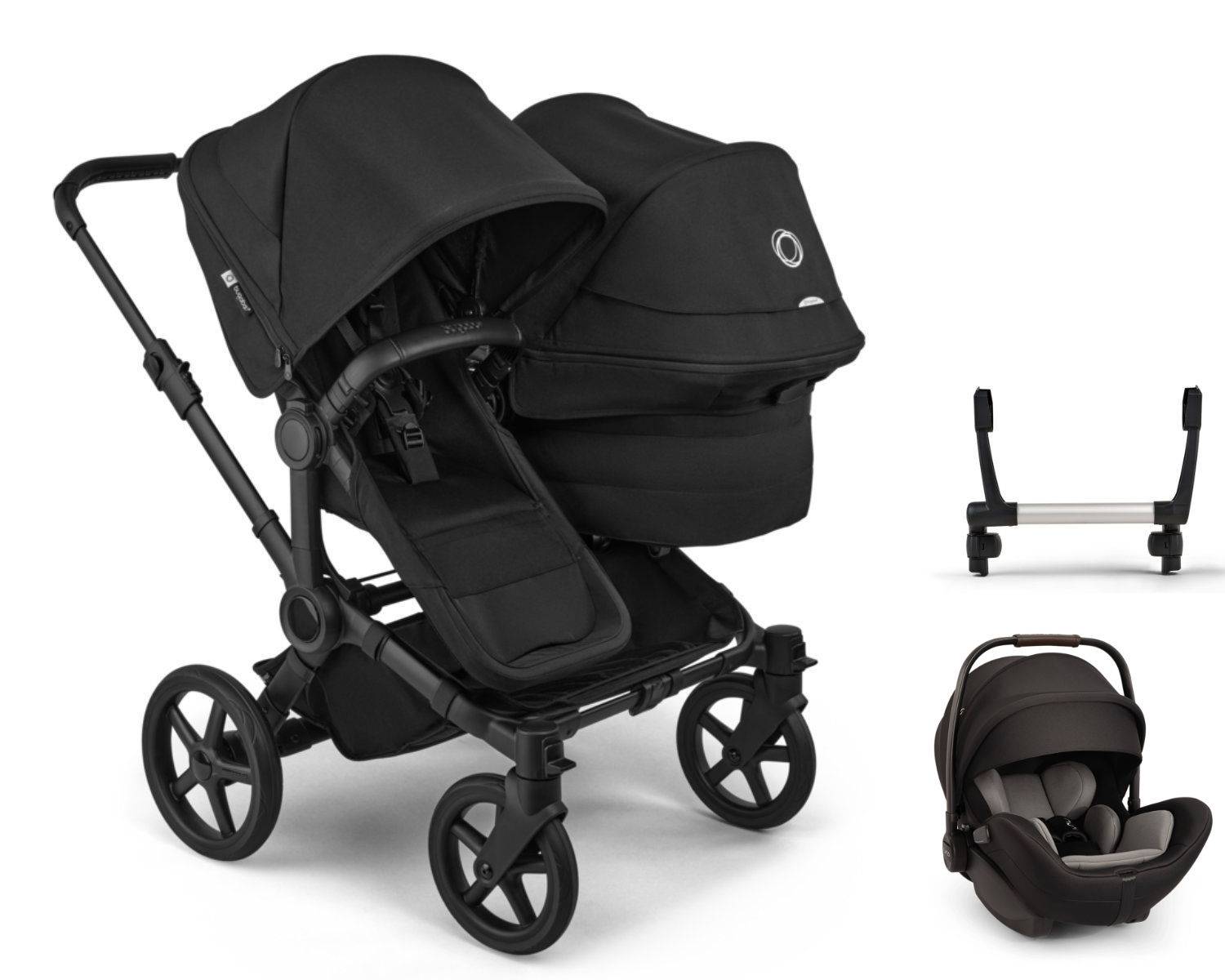 Bugaboo Donkey 6 Duo Stroller Set 3 in 1 incl. Nuna Arra Flex i-Size Car Seat - Black / Heritage Black