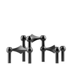 STOFF Nagel Lysestage - 3-Pak - Sort