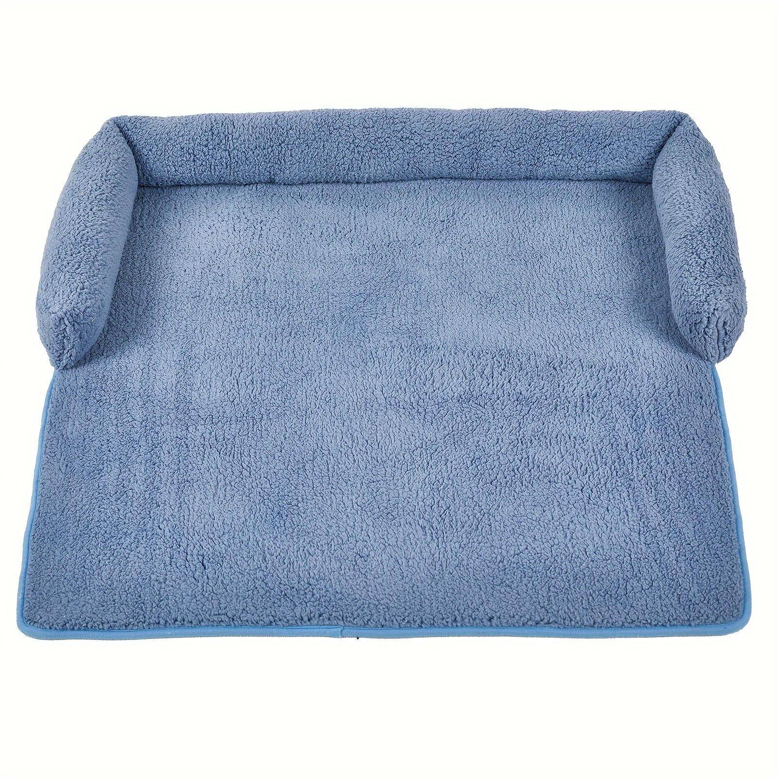 Faux Sheepskin Dog Bed Cushion, Rectangular Polyester Sofa Pad, Pet Furniture Protector for Small Dogs, Fits Super Small to Small Breeds 29.53X29.53 inches blå