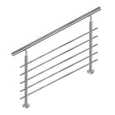 HENGMEI 180 cm trappräcke rostfritt stål ledstång räcke räcke räcke terrassräcke byggsats trappor (180 cm, 5 tvärstänger)