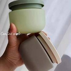 1pc Refillable Travel Toiletries Container, Multifunctional Dispensing Bottle With Protective Cap, 250 Ml Empty Cosmetic Jar, Facial Mask Cream Box Bo - Multicolor - 2PCS Green,2pcs Grey,250ml-green,250ml-gray,250ml-green Bottle With Apricot Cap,Green+Gray