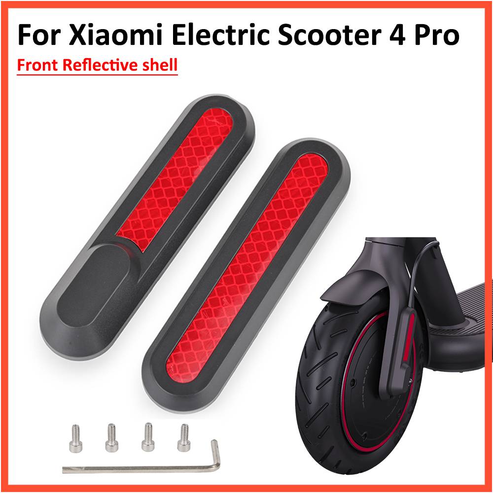Front Fork Reflective Shell For Xiaomi 4 Pro Electric Scooter Wheel Protective Decorative Cover With Screws Red Sticker Strip