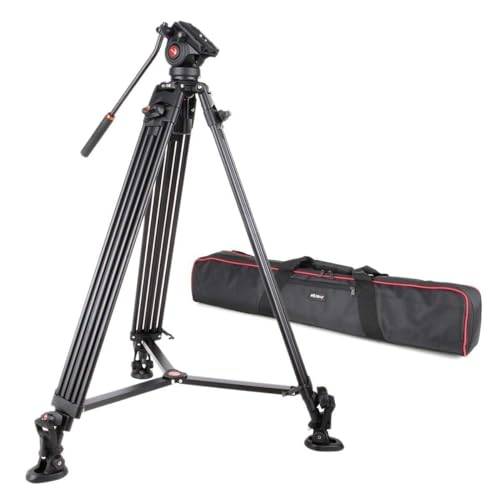 VILTROX kamerastativ 188 cm aluminium tung last stativ lastkapacitet 10 kg DSLR kamerastativ med 360° panoramabilhuvud, snabbkopplingsplatta och bärväska för Canon Nikon Sony DSLR-kamera