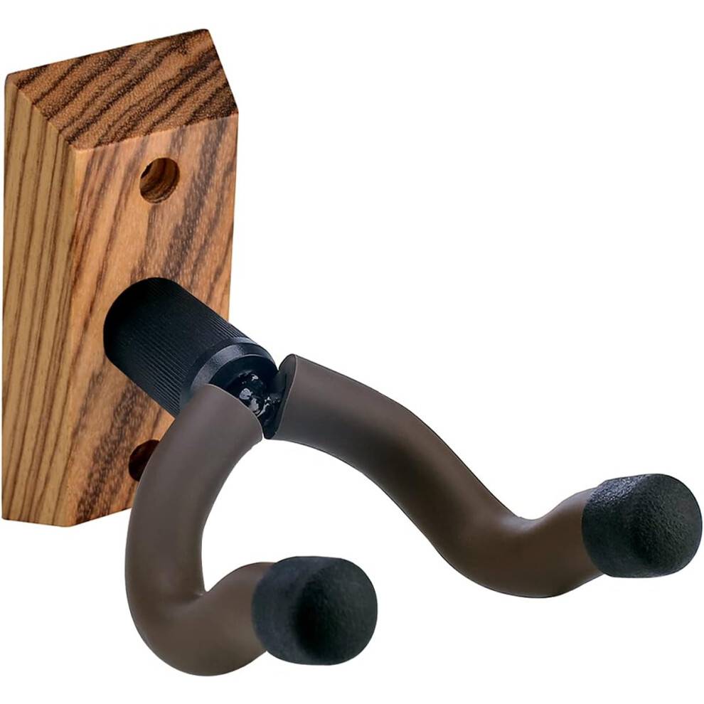 Guitar vægophæng, naturligt massivt træ, til akustisk elektrisk guitar, bas, banjo, mandolin, V-formet design, fast fiksering, drejelig montering,