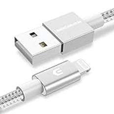UNBREAKcable iPhone laddningskabel 2 m Lightning-kabel, MFi-certifierad, med Apple original C89 terminal och smart chip datakabel kompatibel med iPhone, iPad Air, Airpods