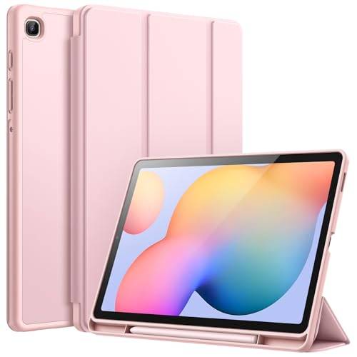JETech Fodral för Samsung Galaxy Tab S6 Lite 10,4-Tum 2024/2022/2020 med S Pen Hållare, Smal Tablett Case med Mjuk TPU Baksida, Automatisk Väckning/Sömn (Pink Gold)