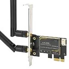 3000Mbps WiFi 6, AX200 5G 2,4G Dual Band PCI Express Trådlöst Nätverkskort med 2×Antenn för Win 10 (64 bitar) för Linux för ChromeFor 5G Bluetooth 5.1 Bluetooth5.1 PCIE