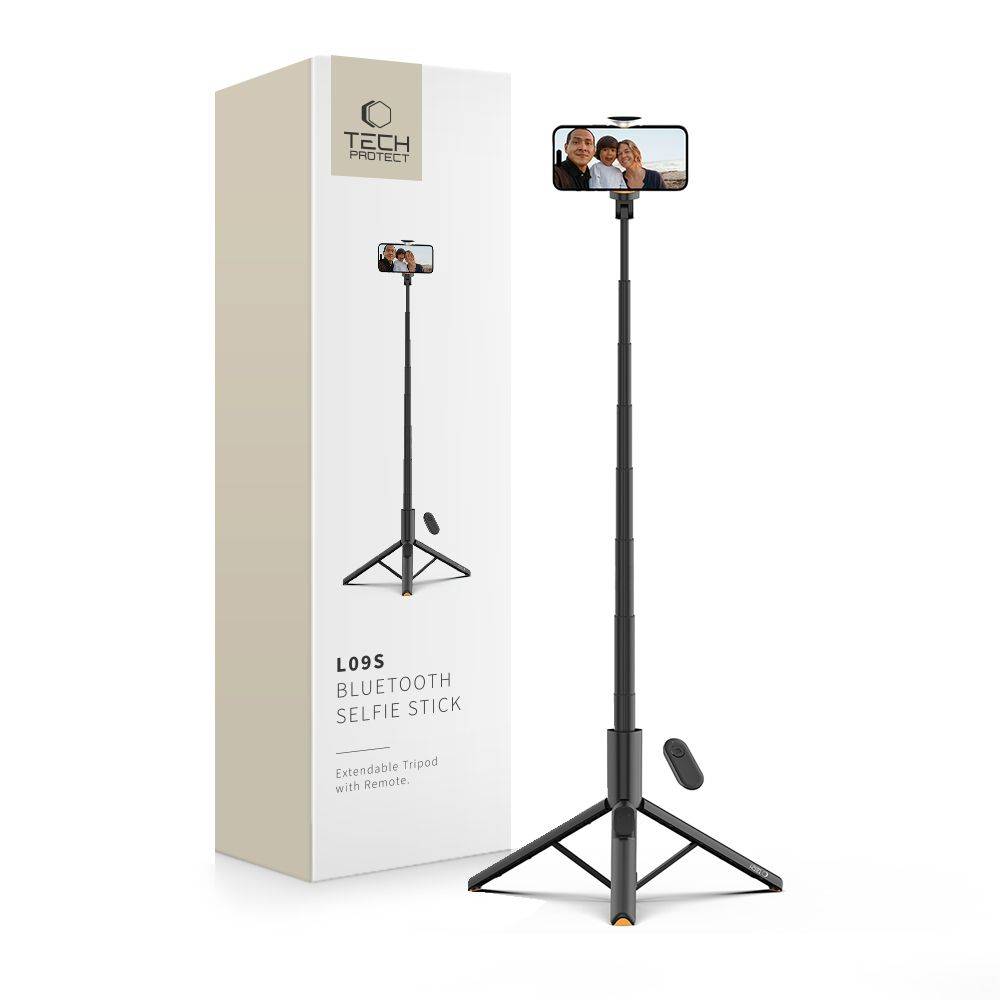 Tech-Protect 146 cm Bluetooth Selfiestick Tripod Svart