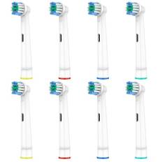 HSYTEK 8 Stück Aufsteckbürsten kompatibel mit Oral B Elektrische Zahnbürste, Zahnbürstenaufsatz für Oral B Vitality Pro, 100, Genius X, Pro 3 3500, Pro 3 9000, Pro Series 3 Plus, Weiß