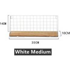 Nordisk minimalistisk järnnät mellanvägg hylla vägghängande dekoration liten hylla icke-mmarking display stativ - Vitt medium