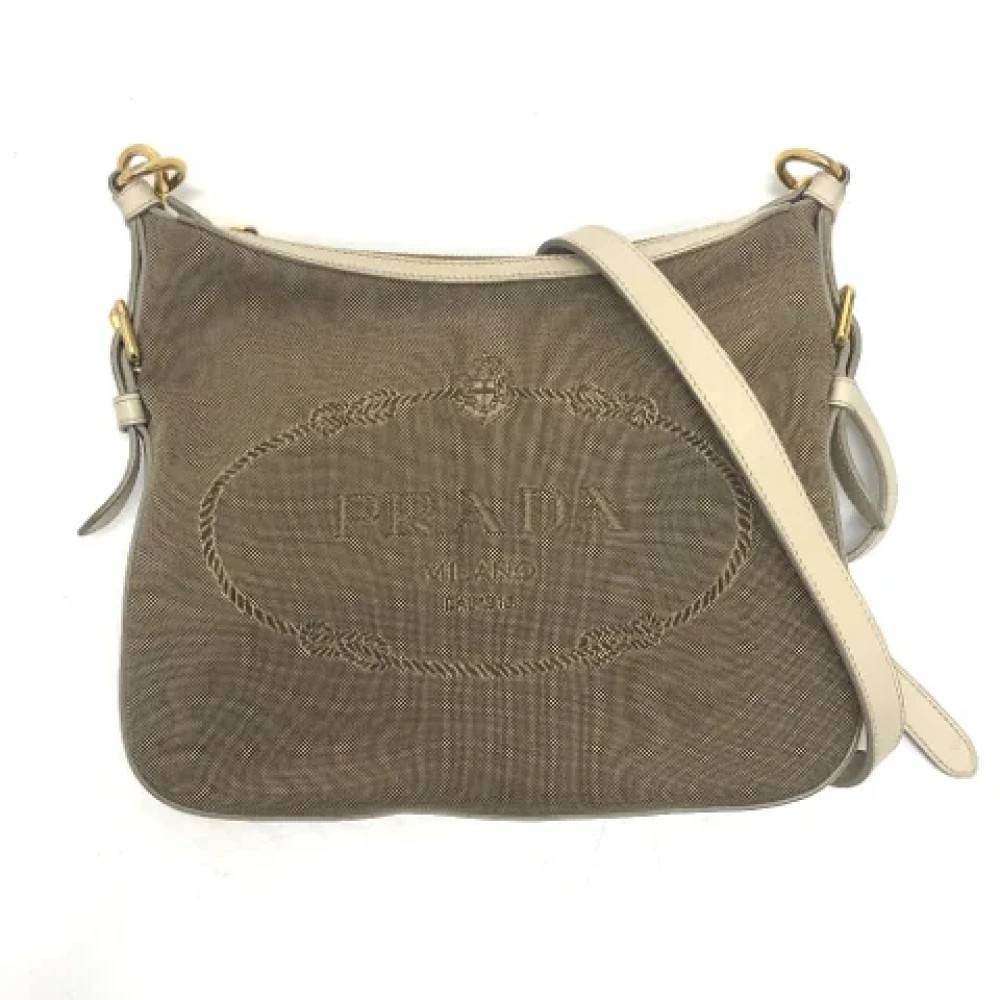 Prada Vintage Pre-owned Stof prada-tasker - Vintage - Dame - Beige - ONE SIZE - Uld
