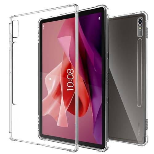 KUSINHOKA Fodral för Lenovo Tab P12 12,7 tum, [stötdämpande] mjukt silikonfodral, ultratunt [repskydd] skyddsfodral för Lenovo Tab P12 tillbehör, genomskinligt