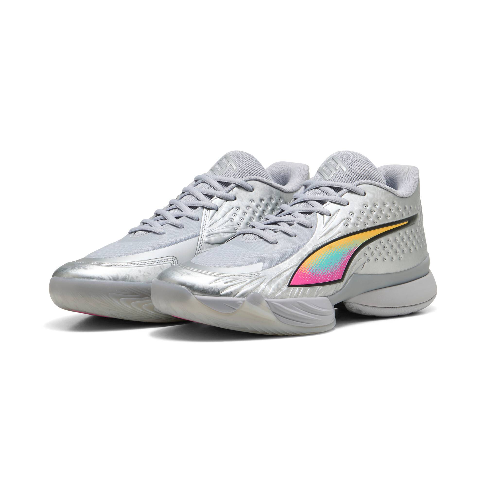 PUMA Stewie 5 Luminous Basketball Shoes Women, Sports, Silver/Poison Pink, 38.5