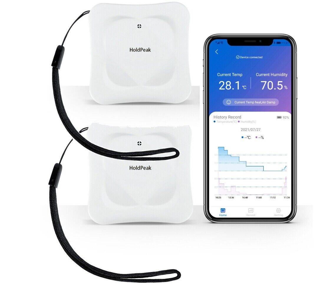 2 ST Trådlös Bluetooth-termometer Hygrometer, Temperatur & Fuktighetsdisplay, Datalogger Fuktighetsmonitor, med APP-varningar