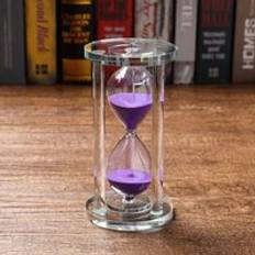 Glas timglas sandglas timer barn tid leksaker heminredning 15 minuter timglas hush&#xE5;llsprydnader - Lila