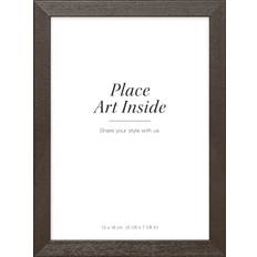 Billedramme i mørkt træ plexi (13x18 cm)