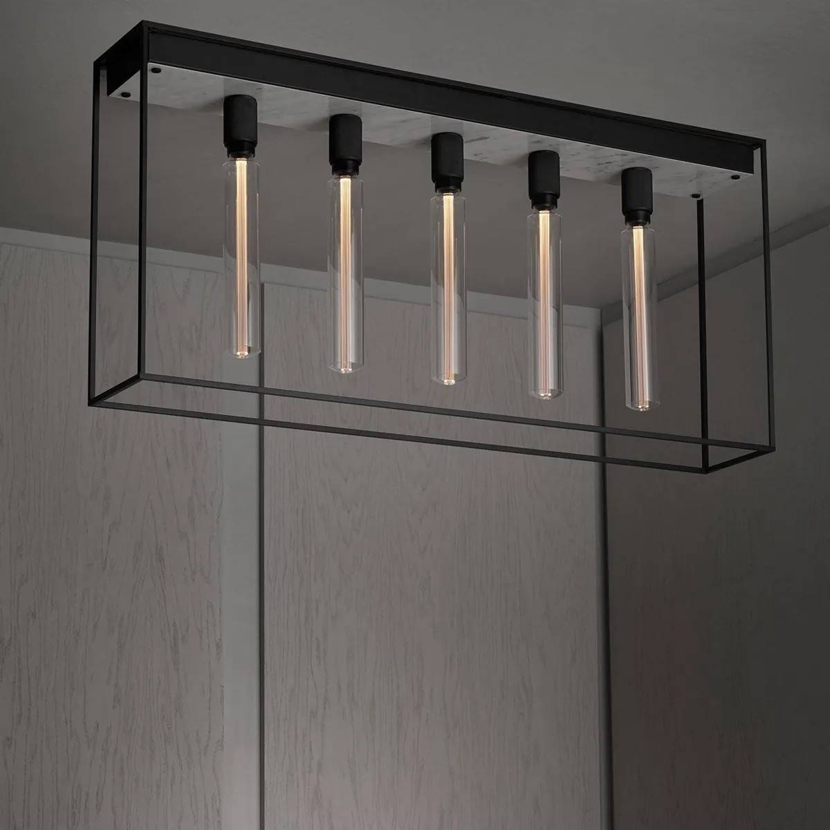 Caged Cross 5.0 Taklampa Stål Vit Marmor