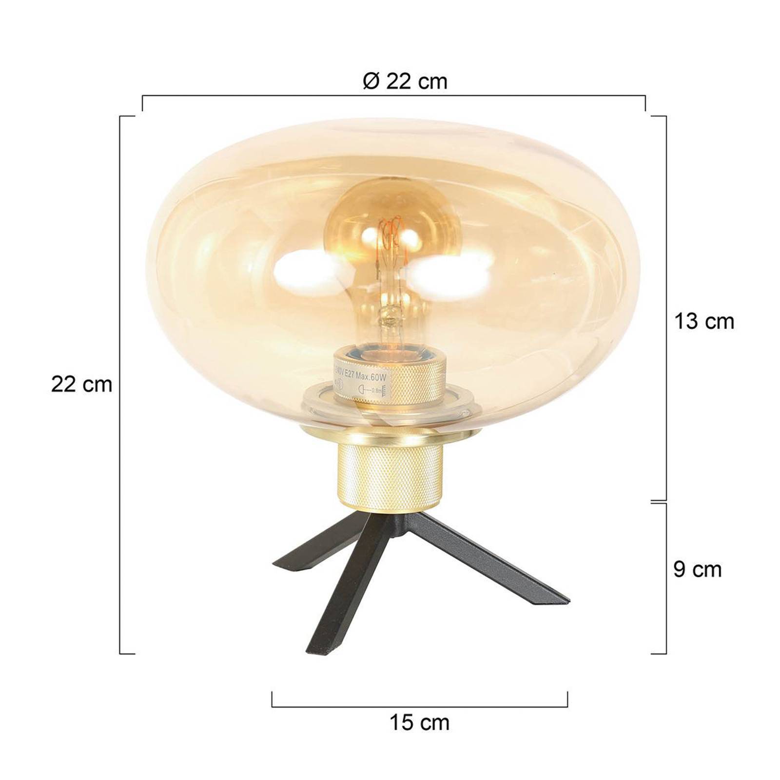 Steinhauer Bordslampa Reflexion, Mässing / guld, Vardagsrum / matsal, Glas, Bordslampa