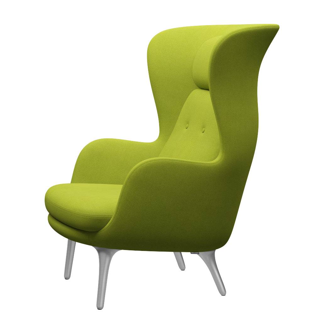 Ro Lænestol m. stel i aluminium fra Fritz Hansen Hallingdal - 907 Lime - Jacobsen Plus
