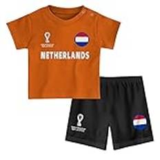 FIFA Unisex barn officiell Fifa World Cup 2022 t-shirt och shorts set - Nederländerna - hemland t-shirt och shorts set (förpackning med 1), Orange, 24 månader