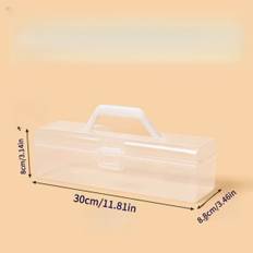 TEMU Multifunctional Transparent Plastic Acrylic Paint Storage Box, Suitable For Barrel Acrylic Paints, Craft Watercolor Pencils, Tools, And Brush Organizer Container
