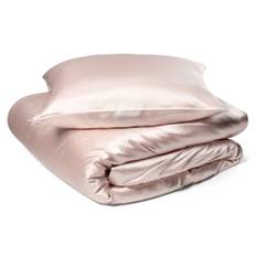 Silkesängkläder 240x220 cm - Dämpad rosa sängkläder - Bäddset i 100% mullbärssilke - By Borg - Pink/Rosa (240x220 cm)
