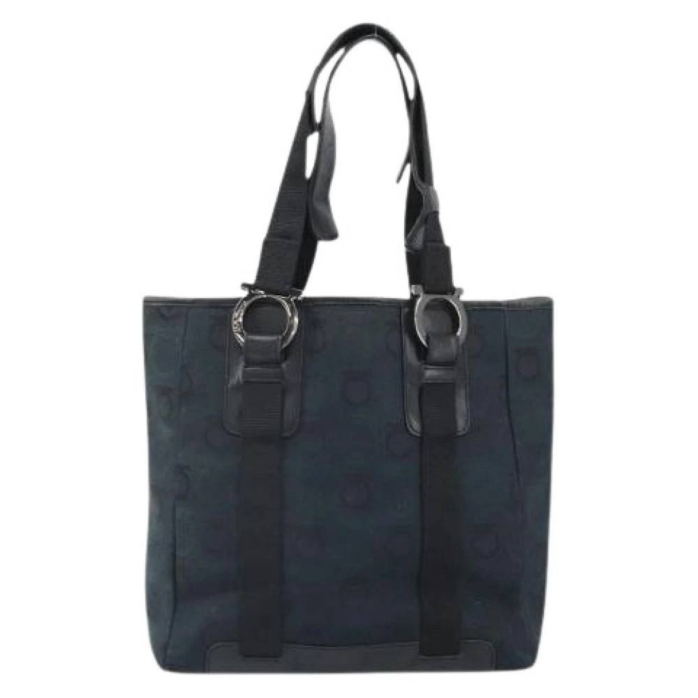 Salvatore Ferragamo Pre-owned Pre-owned Canvas Tote - Vintage - Dame - Blå - ONE SIZE -