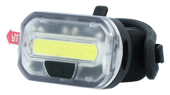 Dresco Forlygte COB LED - 10 LED'er, USB-genopladelig, 60 lumen - Sort