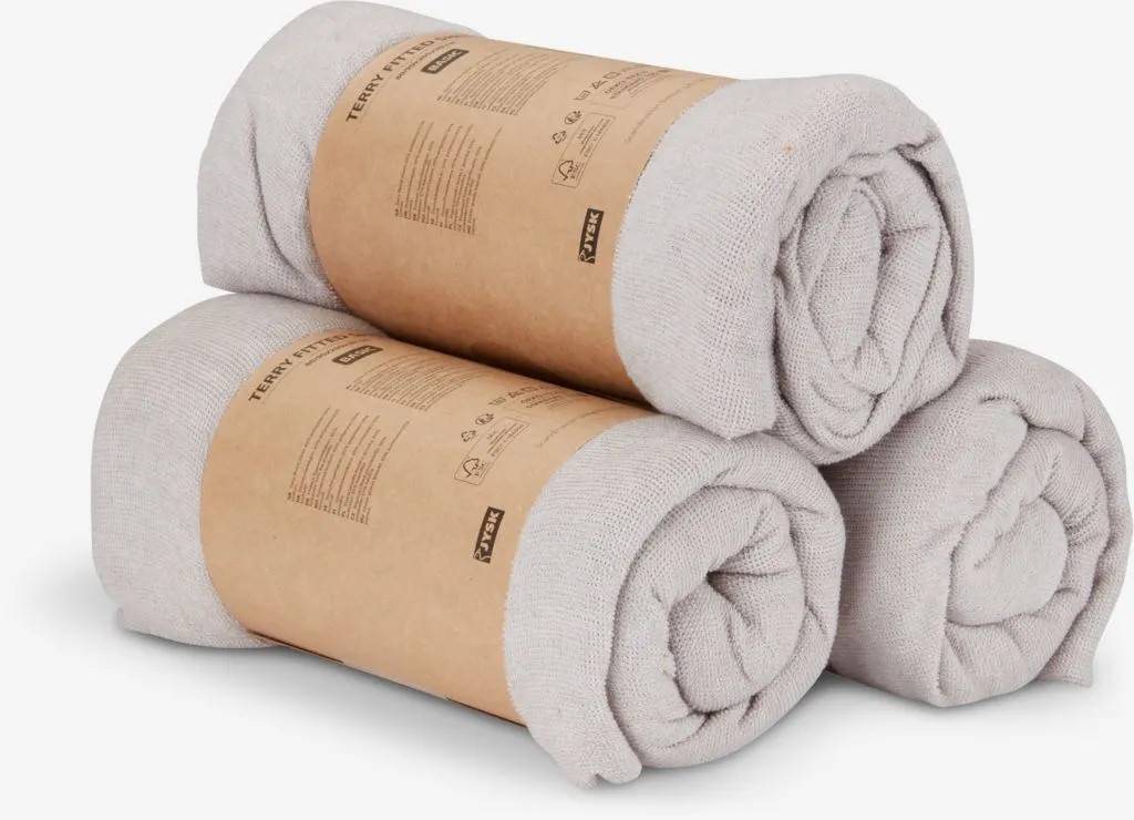 TINDRA Basic Stræklagen frotté TINDRA 90x200x30 grå