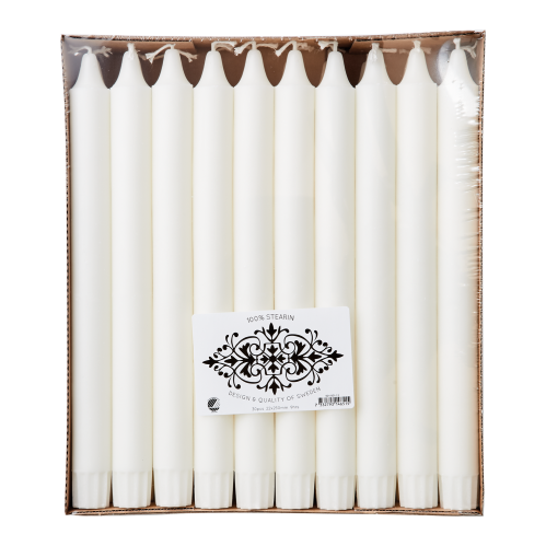 Kronljus - Stearin - 30 st - Vit