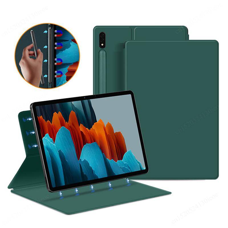 Magnetiskt Surfplattefodral För Samsung Galaxy Tab S8 S9 S10 Ultra 14.6 S7 Plus FE 12.4 11 tum TB-X710 Fodral Pennställ Funda Capa
