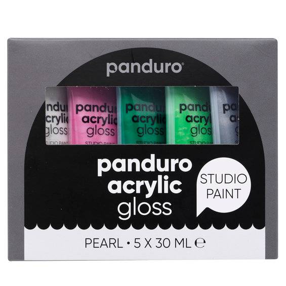 Panduro Acrylic akrylfärg, blanka pärlemorfärger 5×30 ml