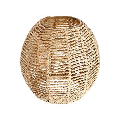Pendellampa skugga papper rotting boho handvävd flätad lampskärm korg lampskärm för vardagsrum kök sovrum, restaurang matsal