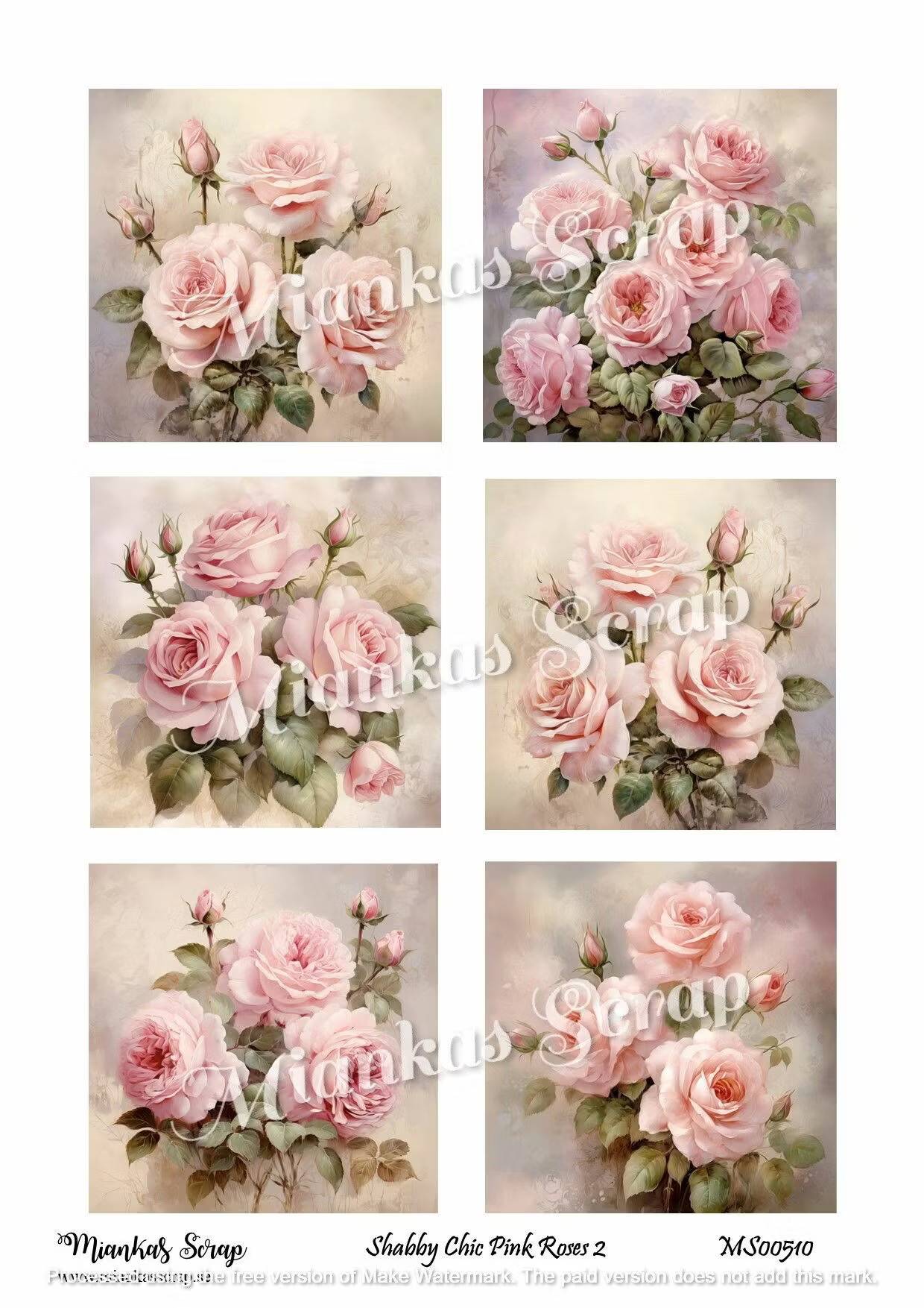Miankas Scrap klippark - Shabby Chic Pink Roses 2