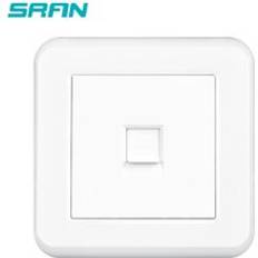 Sran rj45 -uttag, vit flamskyddad pc-panel 82mm*82mm hushållsuttag för internet - Vit rj45