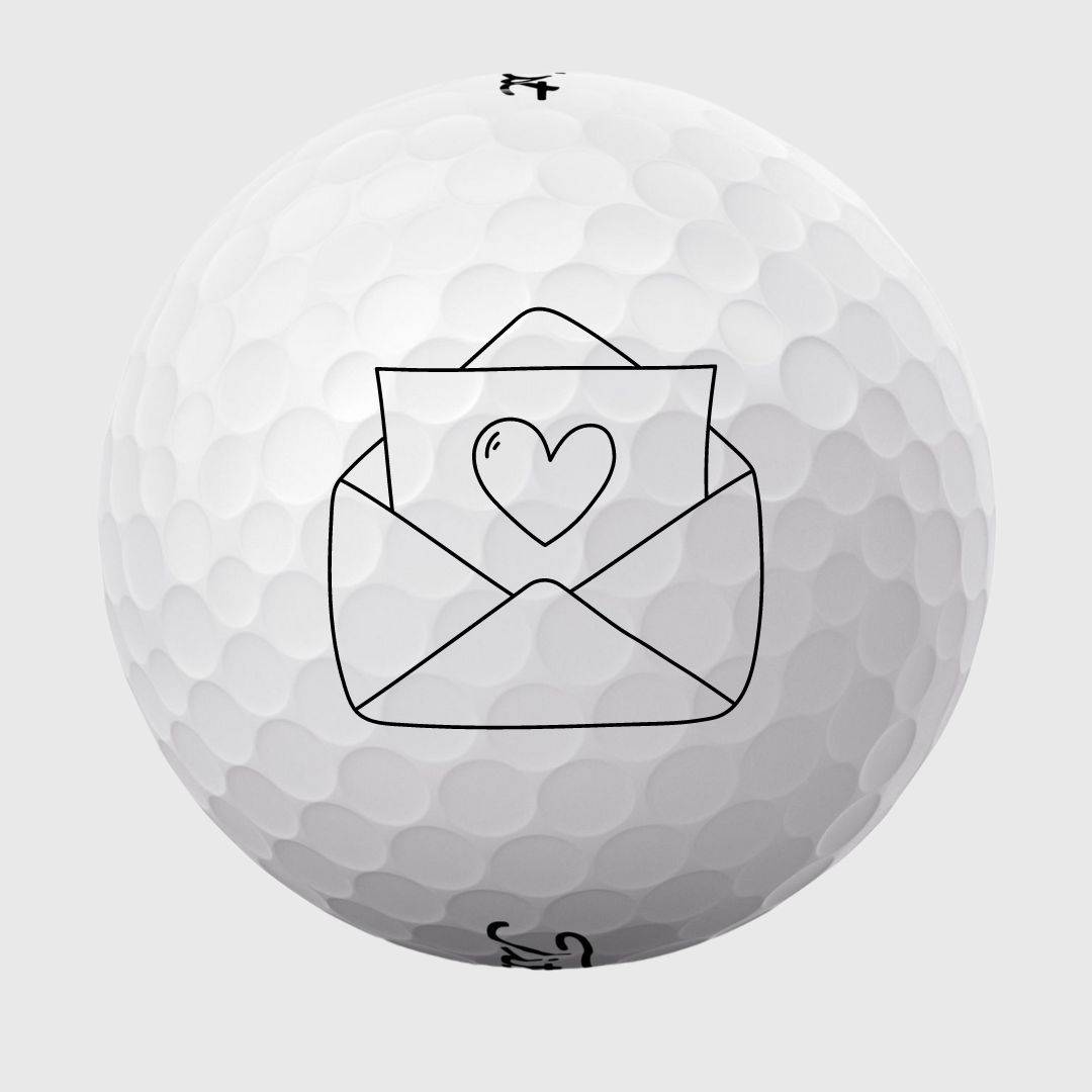 Golfbolde med kærlighedsbrev