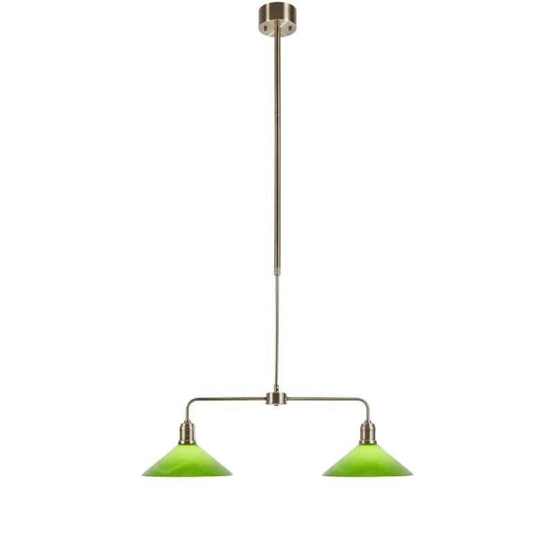 Markslöjd Vela 2L taklampa antik mässing/grön