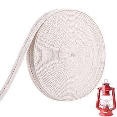 Yoosso Veke för oljelampor, 10 m x 2 cm veke platt veke bred lampveke bomull fotogenlampa, reservveke för oljebrännare, lykta, gör-det-själv ljus