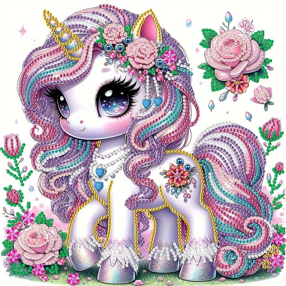 RUOPOTY DIY Special Shape Diamond Painting Unicorn Cross Stitch Kit Peacock Full Rhinestone Giraffe Mosaic Art Decor For Home