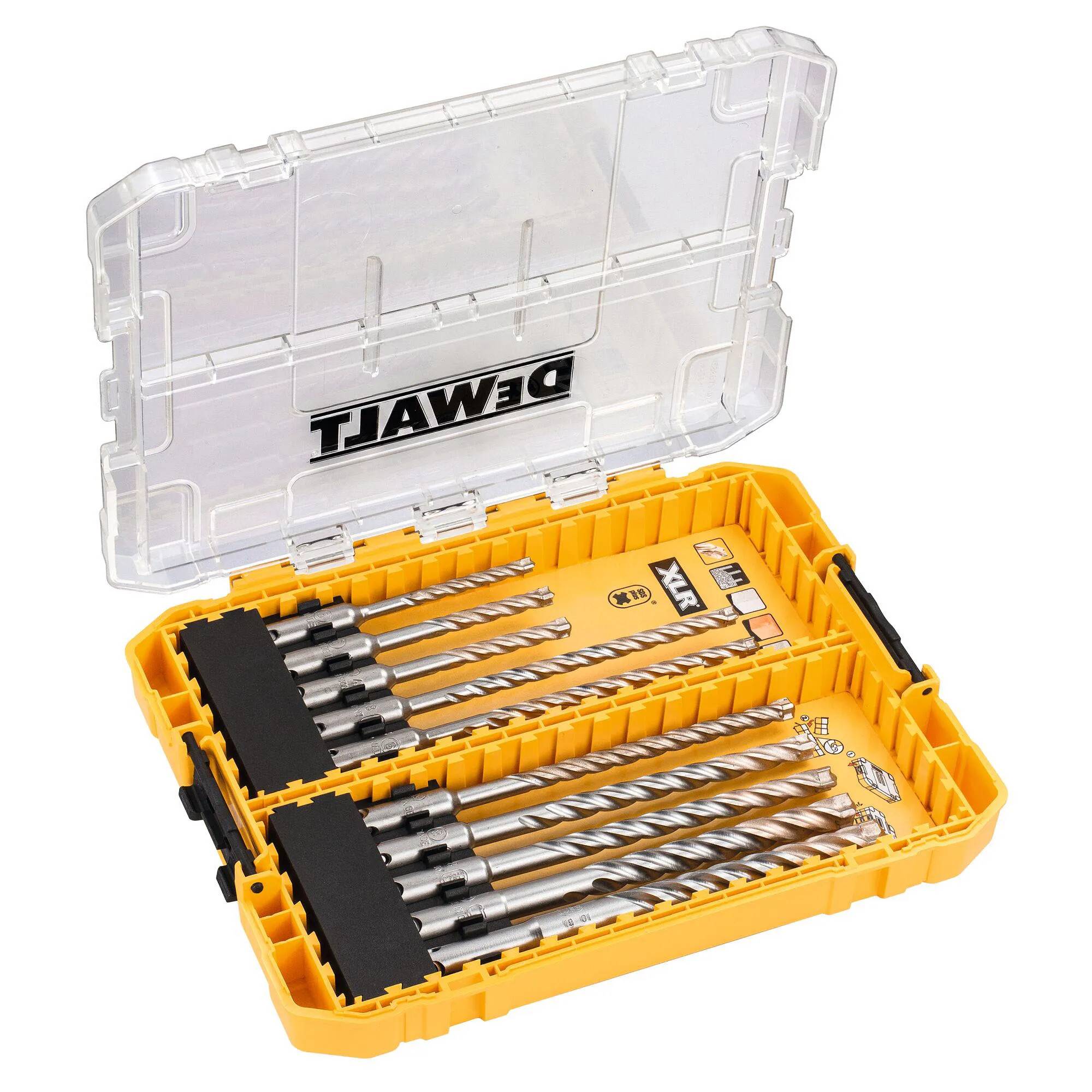 Dewalt Borrset i hårdmetall, för murverk, SDS-plus, DT70752-QS, 10 delar