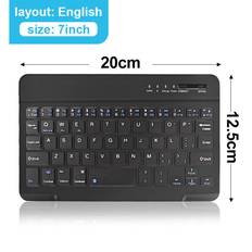 Bluetooth Trådlöst tangentbord Minitangentbord För Ipad Telefon Tablet Gummi Tangentkapslar Uppladdningsbart speltangentbord För Android Ios Windows 7 inch svart