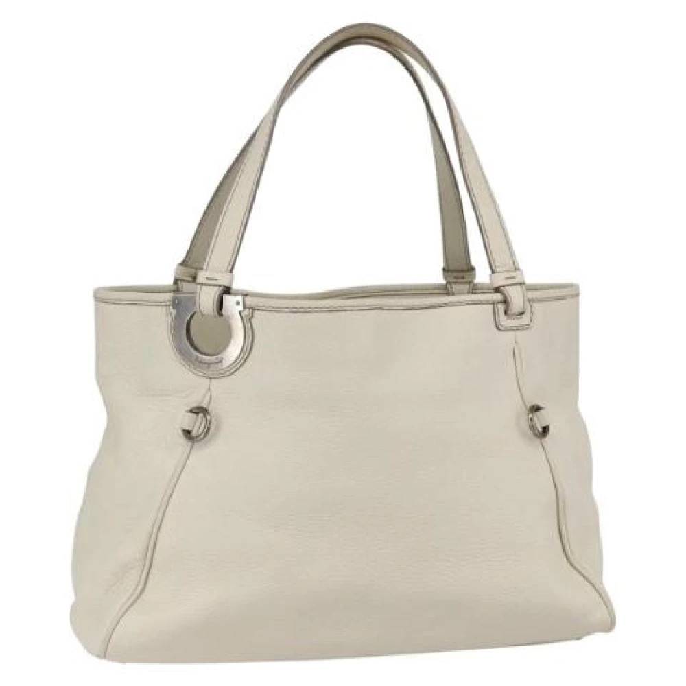 Salvatore Ferragamo Pre-owned Pre-owned Læder Håndtaske - Vintage - Dame - Hvid - ONE SIZE - Læder