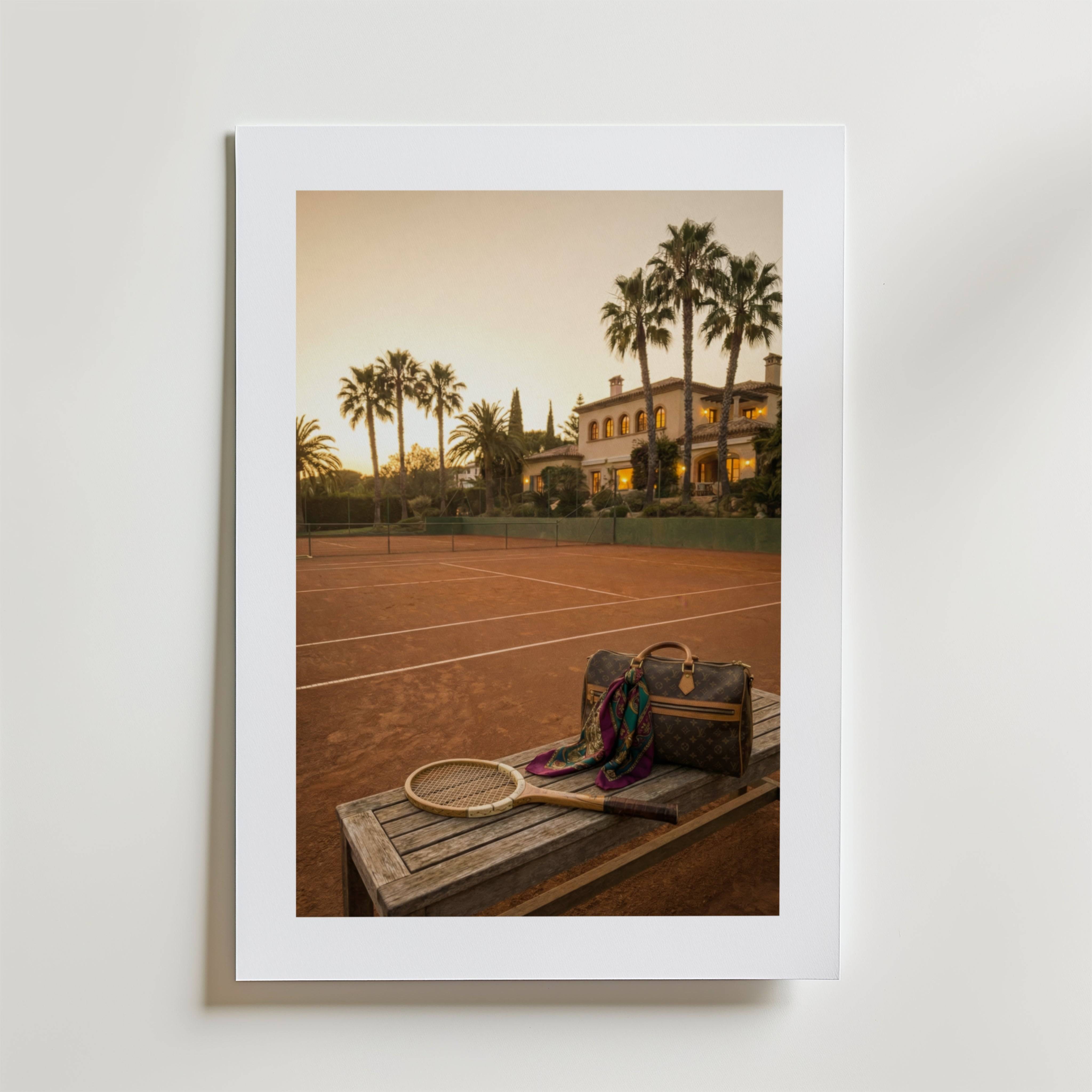 Courtside Riviera Luxury Poster - Premium Canvas 50x70 cm Med passepartout