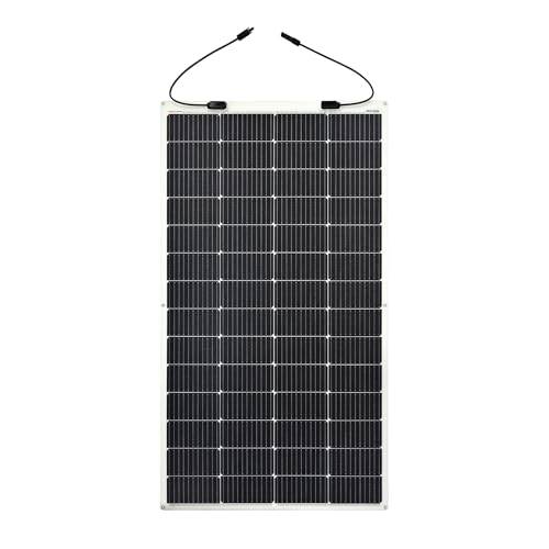 enjoy solar® ETFE Semiflexibel Monokristallin Solpanel 200W 24V, 182 * 182mm Solceller med 10 Busbars - Perfekt för Husbil, Balkonganläggning, Trädgårdshus, Båt
