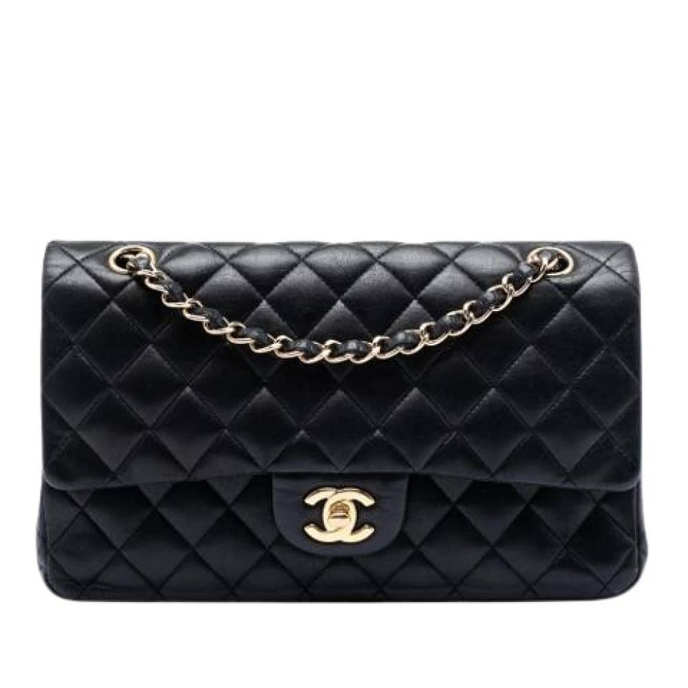 Chanel Vintage Pre-owned Classic Double Flap Skuldertaske - Vintage - Dame - Sort - ONE SIZE - Uld
