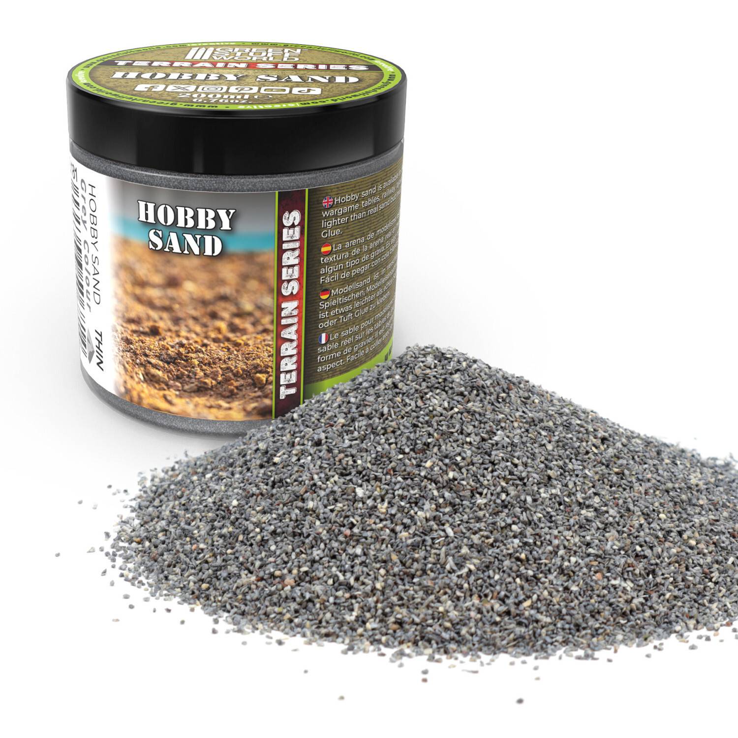 Thin Hobby Sand - Dark Grey 200ml Green Stuff World