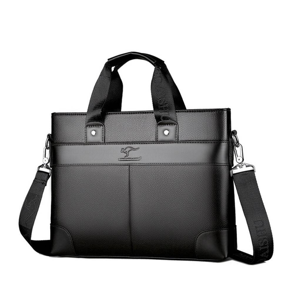 LINGZHIDAISHU Business Men's Briefcase High-Quality Handbag Leather Men's Laptop Bag Messenger Bag Men Black