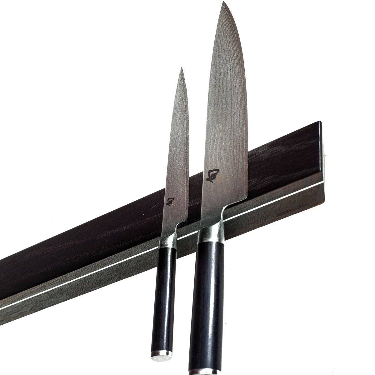 Knifeboard Exclusive – deep magnetic knife board with metal details. Lengths from 30 to 80 cm. Width 4.5 cm - 40 cm / Walnut