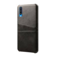 EIDERWOOD Samsung Galaxy A30s / A50 Læderbelagt Plastik Cover m. Kortholder - Sort